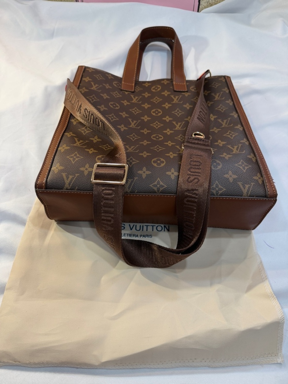 Lv Monogram Canvas Tote in Brown and Tan57 - Picture 2 of 14